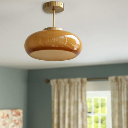 Plafondlamp Semi Flush Modern Glas Messing