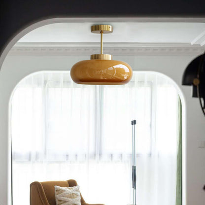 Plafondlamp Semi Flush Modern Glas Messing