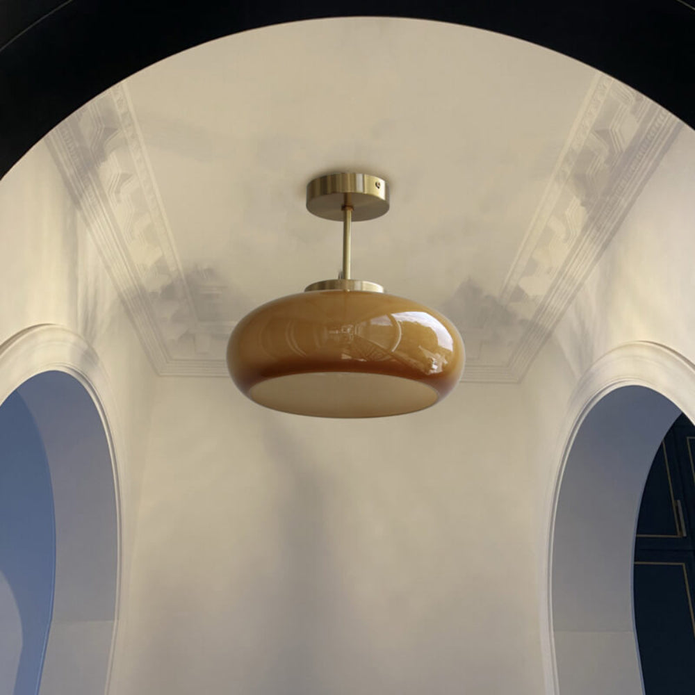 Plafondlamp Semi Flush Modern Glas Messing