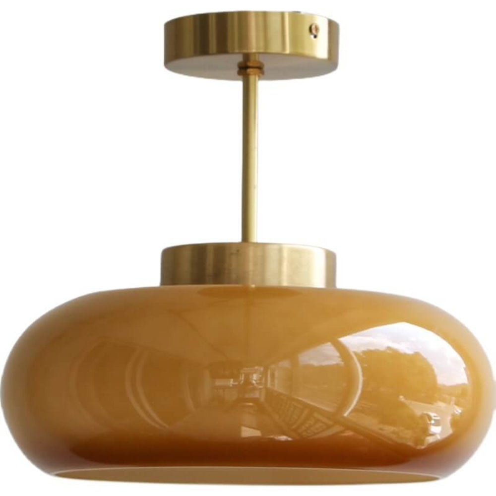 Plafondlamp Semi Flush Modern Glas Messing