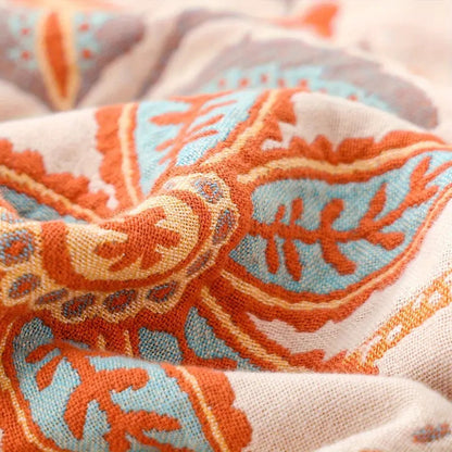 Plaid Katoen Boho Bloemenprint Bank Deken