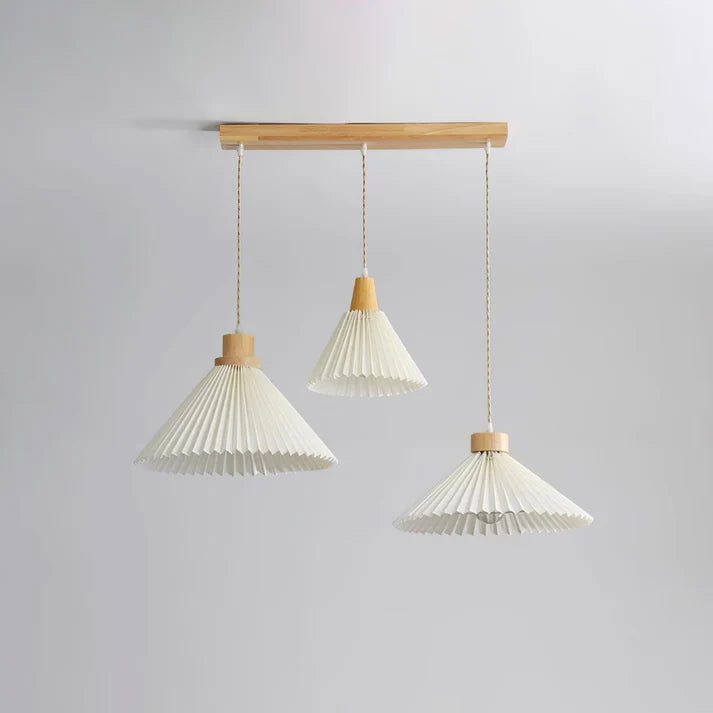 Geplooide Houten Hanglamp - Natuurlijke Warmte in Modern Design