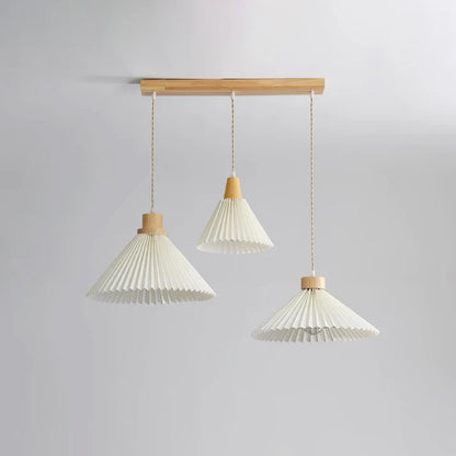 Geplooide Houten Hanglamp - Natuurlijke Warmte in Modern Design