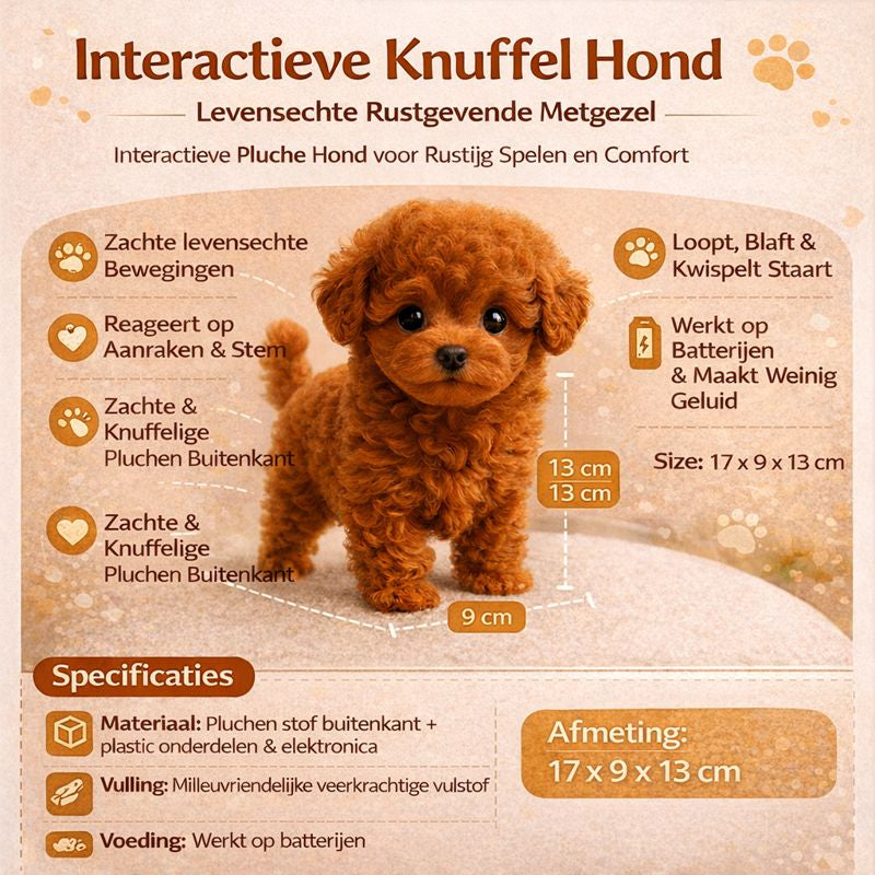 Pluche Knuffel Hond Interactief Rustgevend Speelgoed