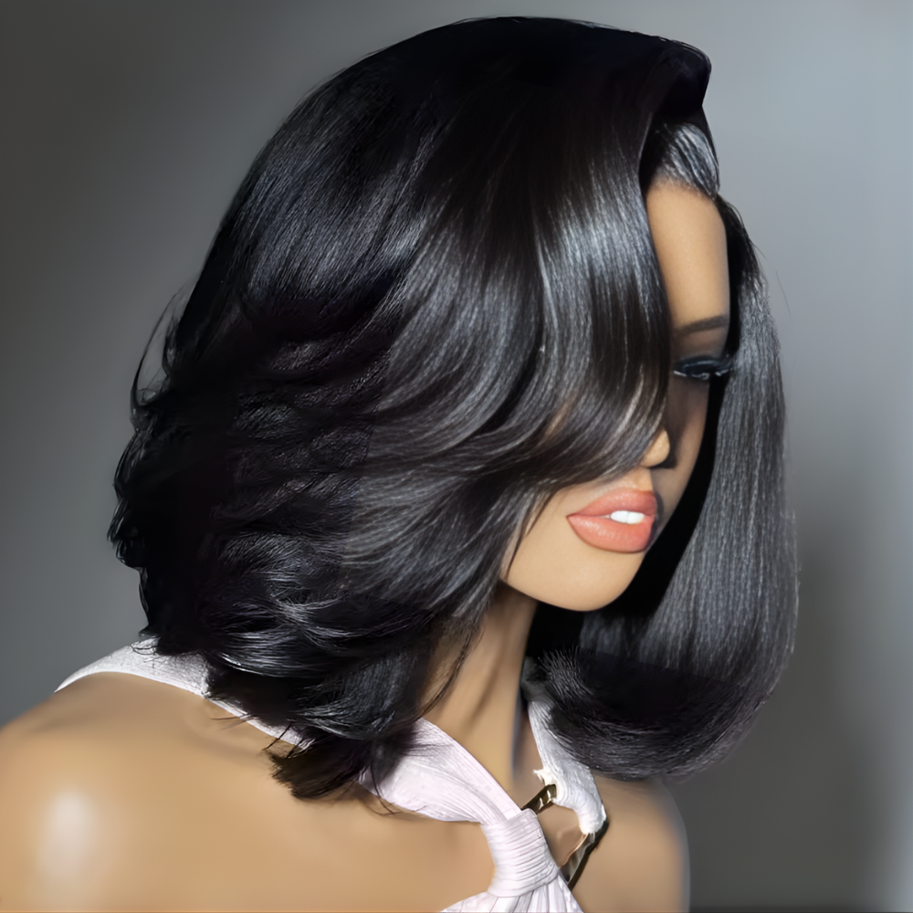 Pruik Bob Menselijk Haar Rechte Pruik Glueless Dames