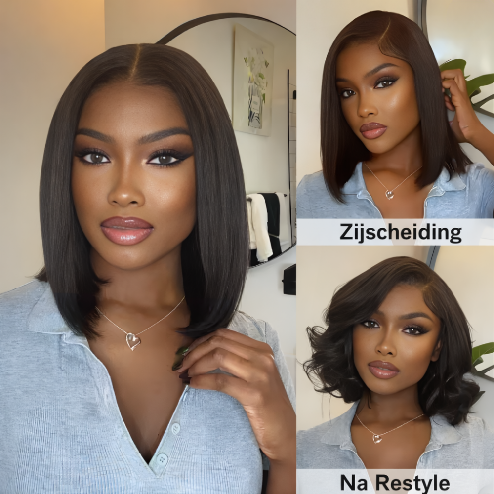 Pruik Bob Menselijk Haar Rechte Pruik Glueless Dames