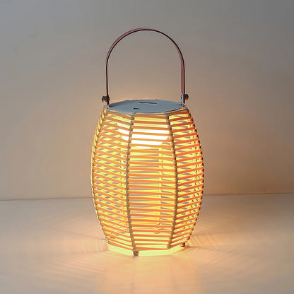 Retro Creatieve Rotan Draadloze Buitentafel Lamp