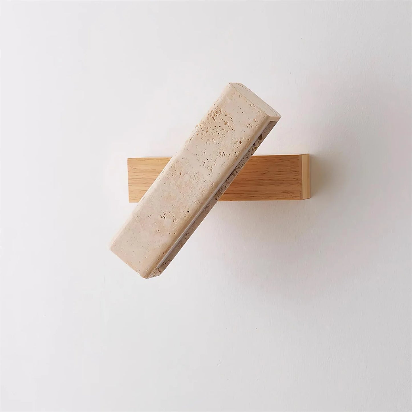 Rectangle Wandlamp van Travertijn & Hout