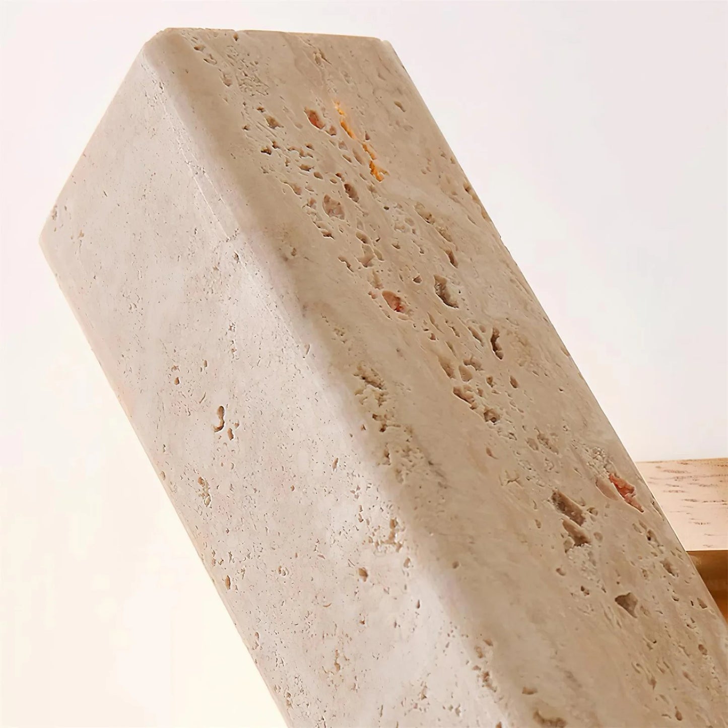 Rectangle Wandlamp van Travertijn & Hout