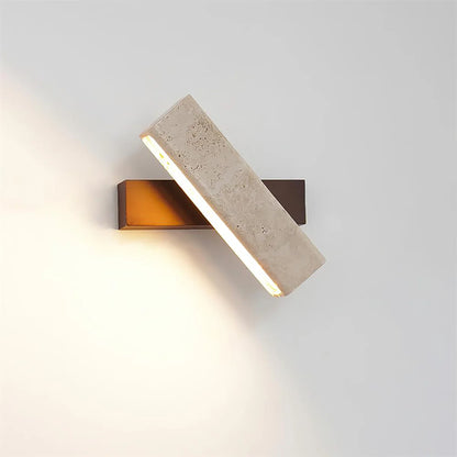 Rectangle Wandlamp van Travertijn & Hout