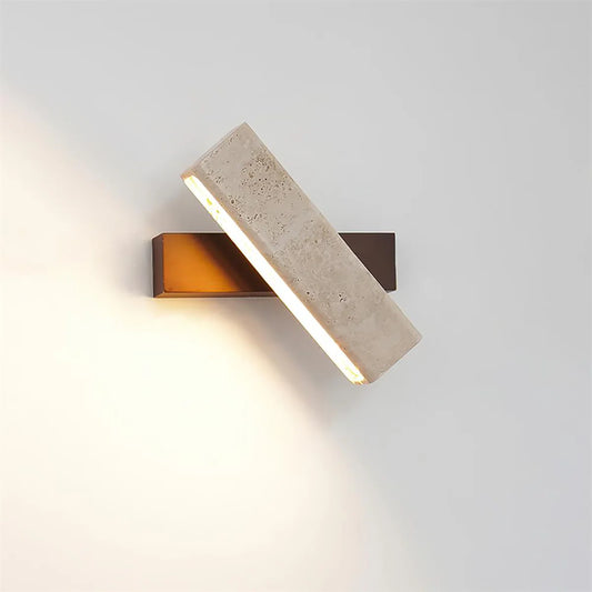 Rectangle Wandlamp van Travertijn & Hout