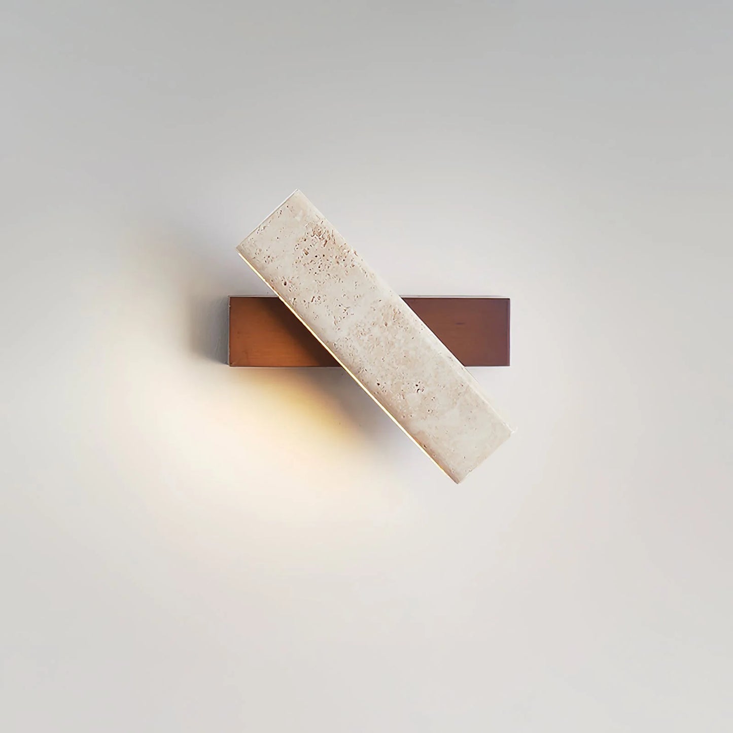 Rectangle Wandlamp van Travertijn & Hout