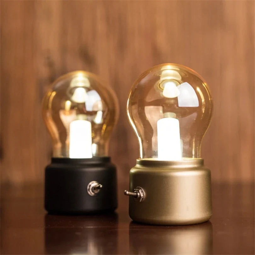 Retro Draagbare LED Tafellamp met USB Oplaad