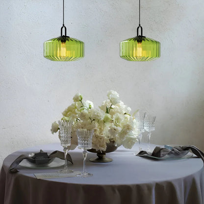 Retro Gekleurd Glazen Hanglamp
