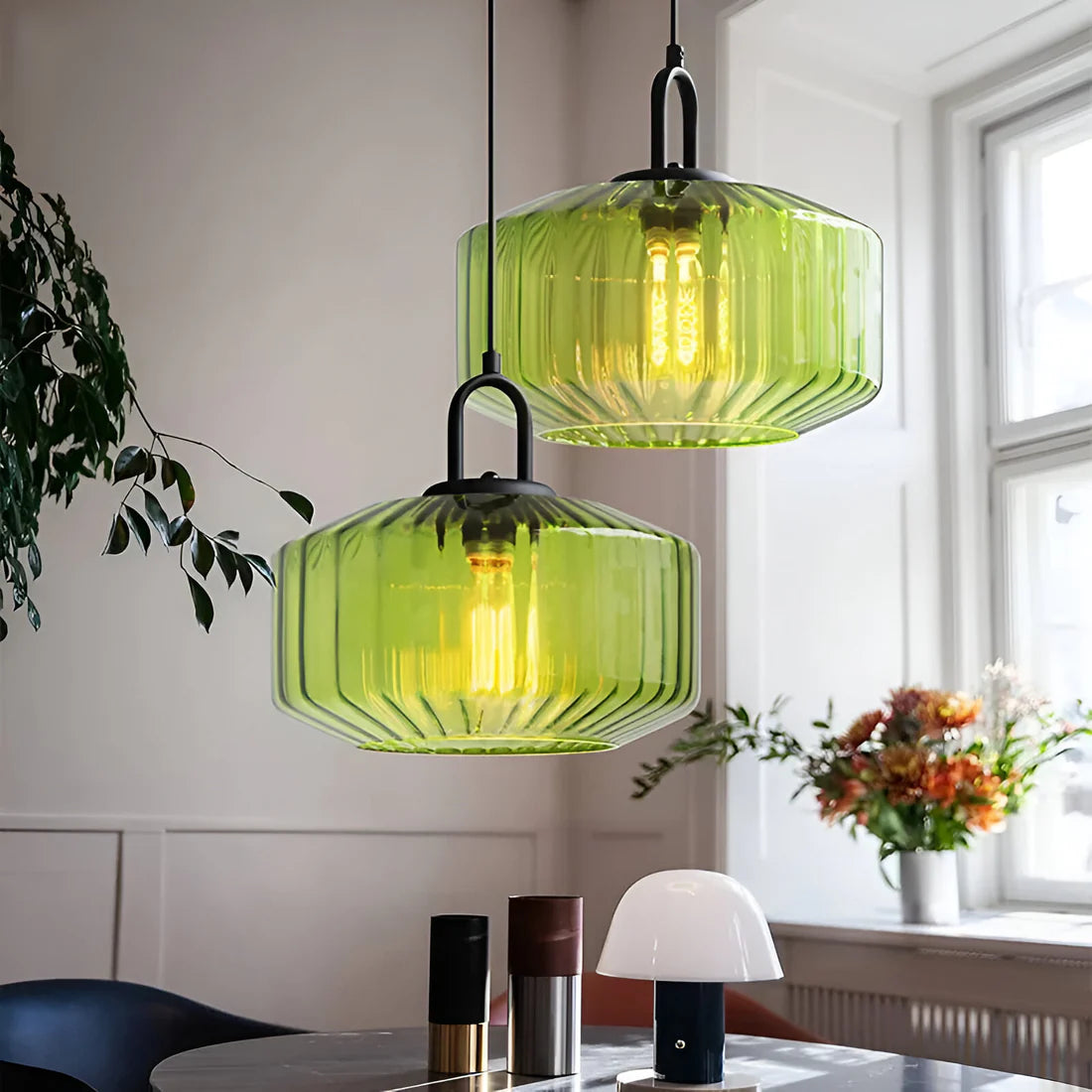 Retro Gekleurd Glazen Hanglamp