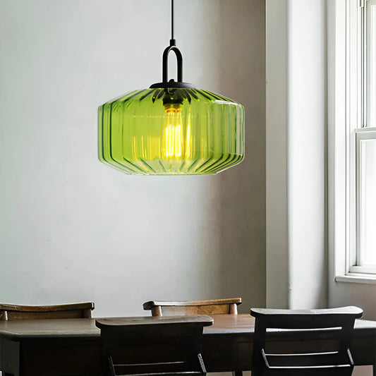 Retro Gekleurd Glazen Hanglamp