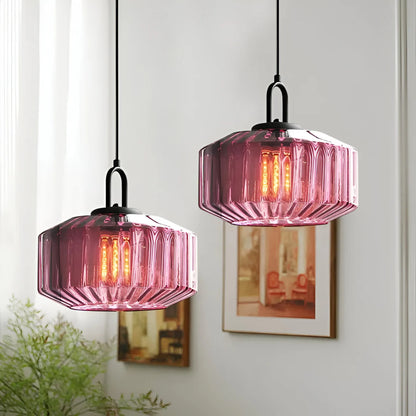Retro Gekleurd Glazen Hanglamp