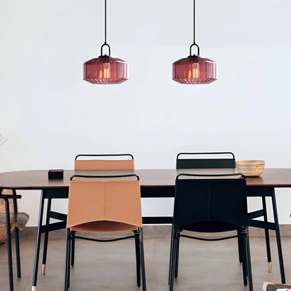 Retro Gekleurd Glazen Hanglamp