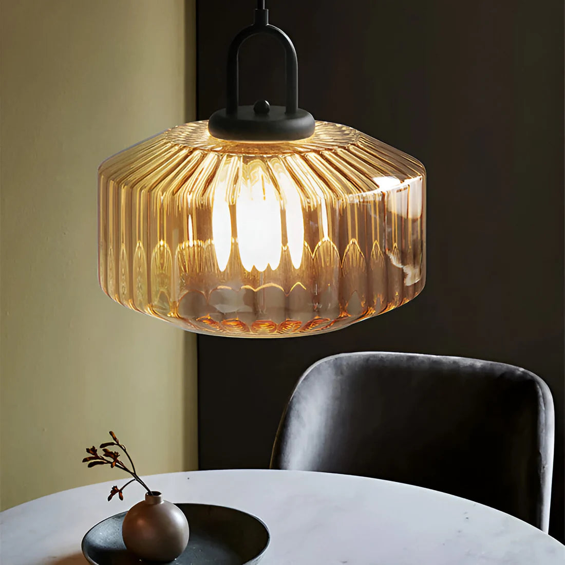 Retro Gekleurd Glazen Hanglamp