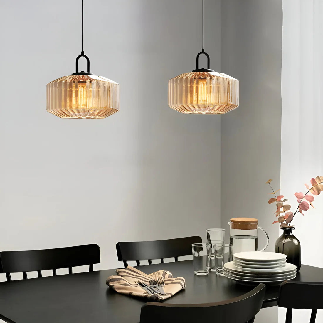 Retro Gekleurd Glazen Hanglamp
