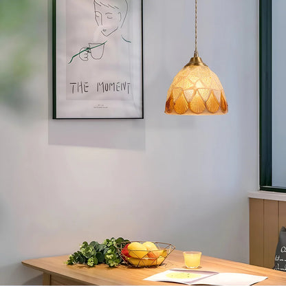Retro Kleurrijke Schelp Handgemaakt Messing Hanglamp