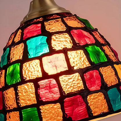 Retro Kleurrijke Schelp Handgemaakt Messing Hanglamp