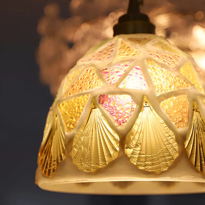 Retro Kleurrijke Schelp Handgemaakt Messing Hanglamp