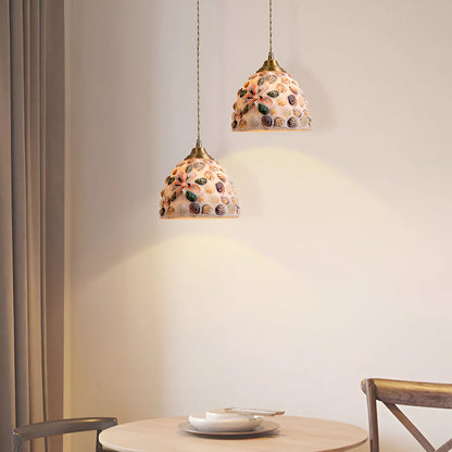 Retro Kleurrijke Schelp Handgemaakt Messing Hanglamp