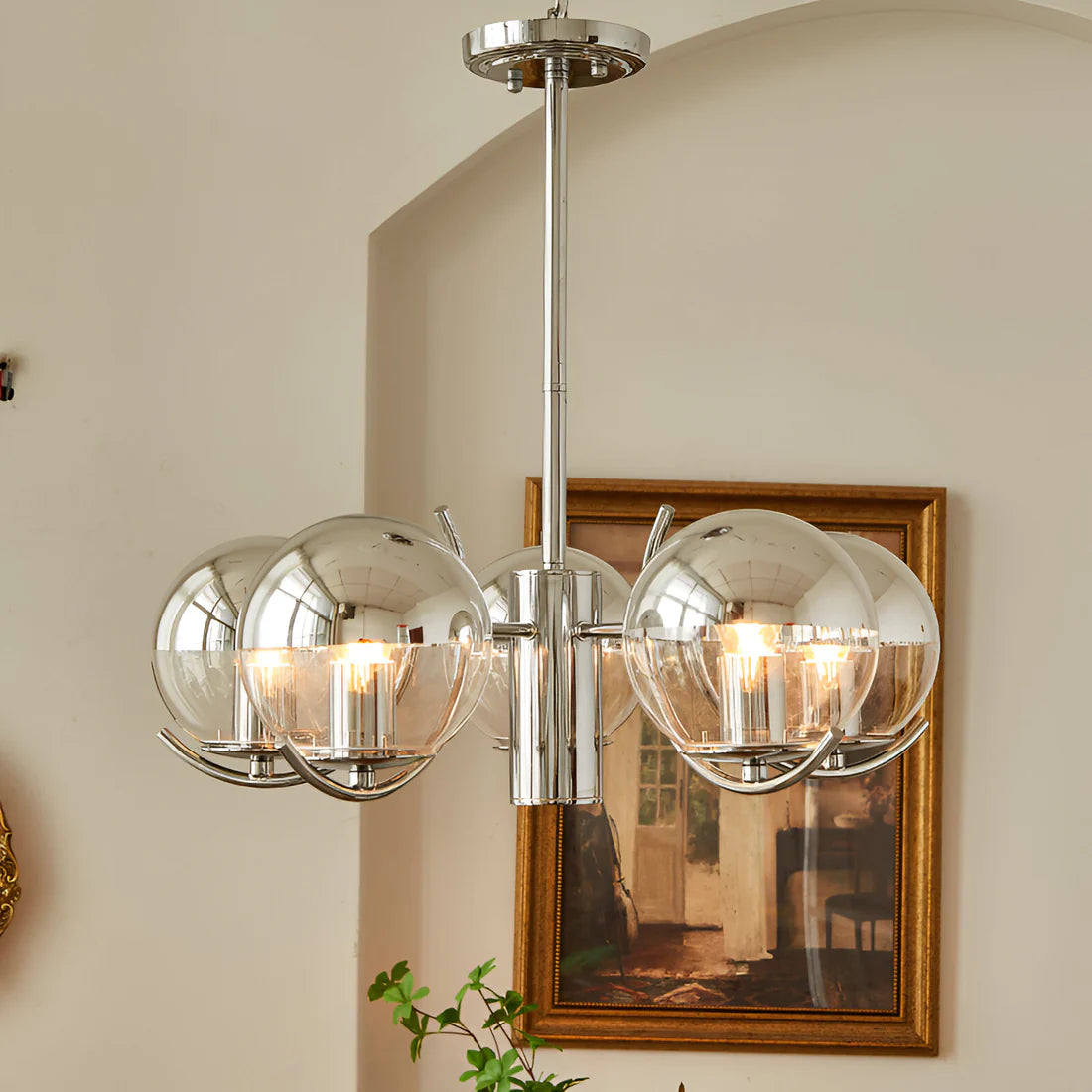 Moderne Retro Rond Glas Hang Kroonluchter