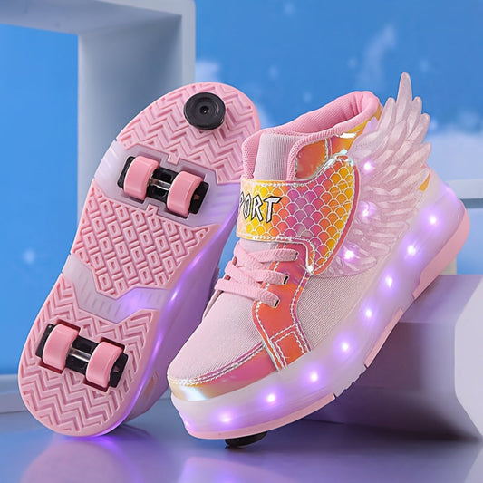 Rolschaatsen Sneakers Kinderen LED Oplaadbaar Canvas