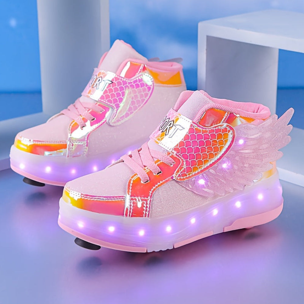 Rolschaatsen Sneakers Kinderen LED Oplaadbaar Canvas
