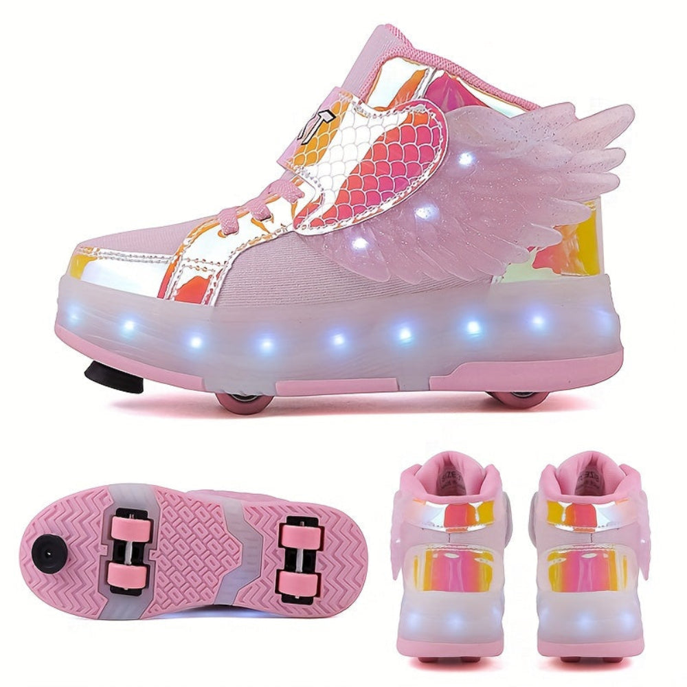 Rolschaatsen Sneakers Kinderen LED Oplaadbaar Canvas