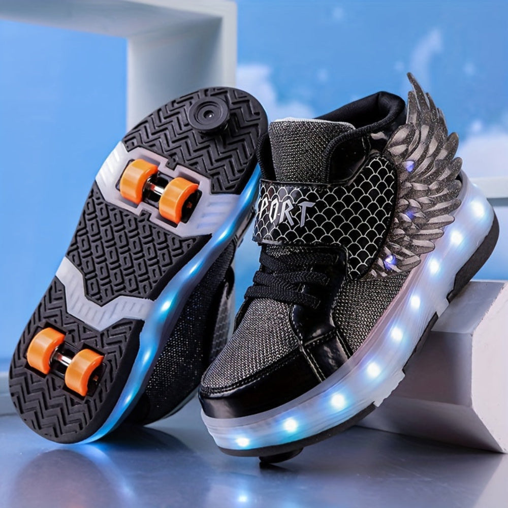 Rolschaatsen Sneakers Kinderen LED Oplaadbaar Canvas
