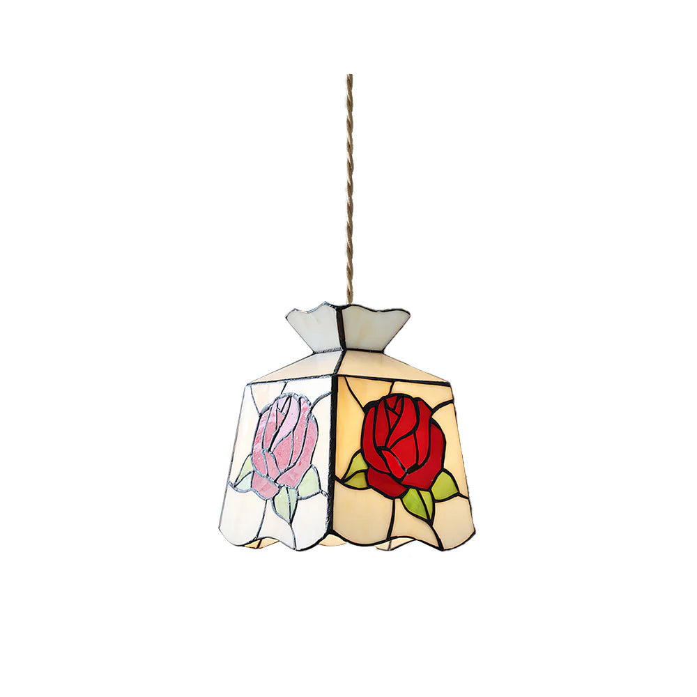 Moderne Rose Glas Tiffany Hanglamp