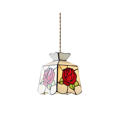 Moderne Rose Glas Tiffany Hanglamp