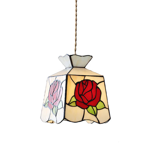 Moderne Rose Glas Tiffany Hanglamp