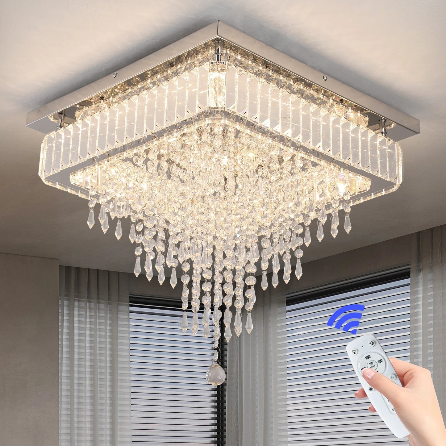 Luxe Kristallen Dimbare LED Plafondlamp