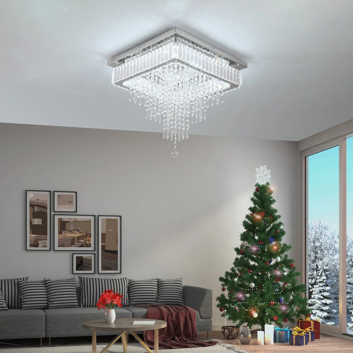 Luxe Kristallen Dimbare LED Plafondlamp