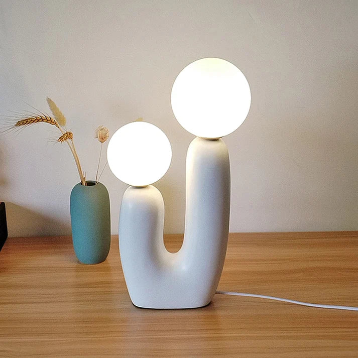 Minimalistisch Zachte Kleuren Dubbel Glas Tafellamp