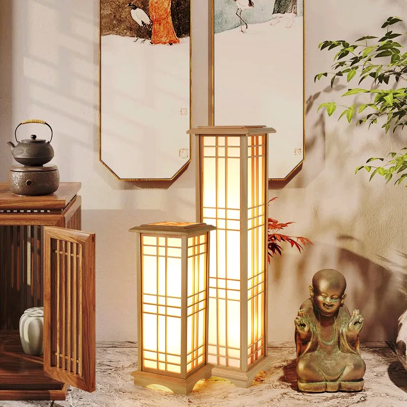 Elegantie & Rust Japanse Houten Vloerlamp