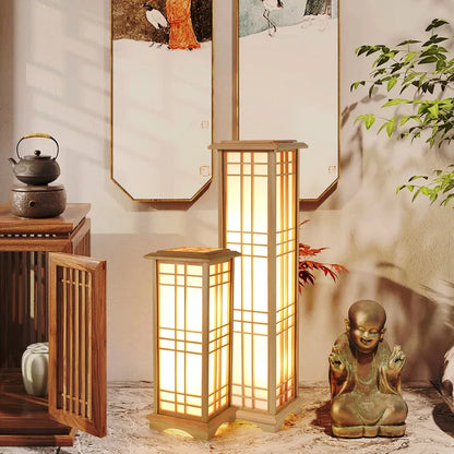 Elegantie & Rust Japanse Houten Vloerlamp