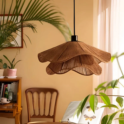 Elegant Jute Boho Blauweregen Hanglamp
