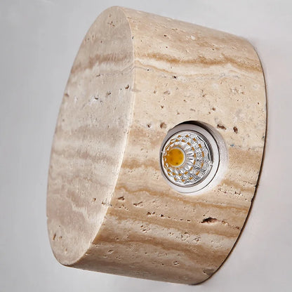 LED Scandinavisch Geel Travertin Steen Wandlamp