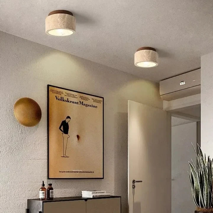 Moderne Verfijnde Travertin Plafondlamp
