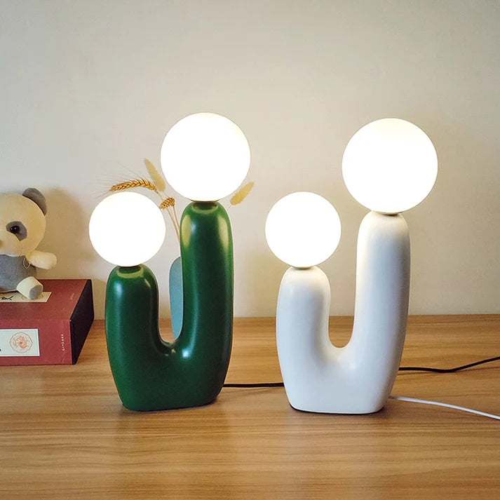 Minimalistisch Zachte Kleuren Dubbel Glas Tafellamp