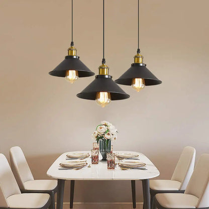 Industriële Hanglamp met 3 Retro Fittingen