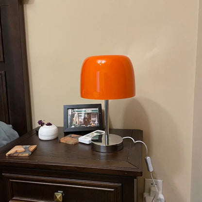 Glazen Paddenstoel Tafellamp met Warm LED Licht