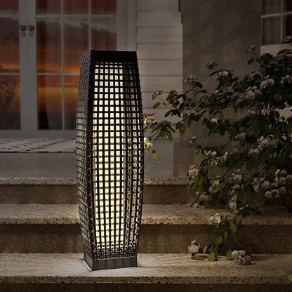 Imitatie Rotan Zonne-Energie Buiten Vloerlamp
