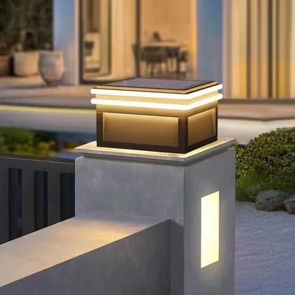 Moderne Vierkante RVS Solar Buitenlamp