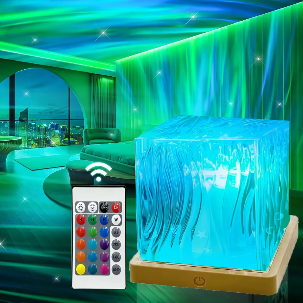 LED Tafellamp Kristal Aurora RGB Watergolven Sfeerverlichting